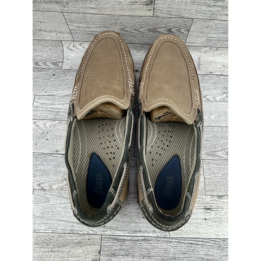 Bass Mens Sparrow Leather Upper Boat Shoes Loafers Casual Slip‎ On Size 9M